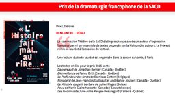 Illustration de Remise du Prix de la dramaturgie francophone 2015