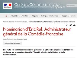Illustration de Nomination d’Eric Ruf, Administrateur général de la Comédie-Française