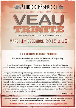 Illustration de Lecture Publique "Veau Trinité" Avec Jean-Claude Dreyfus